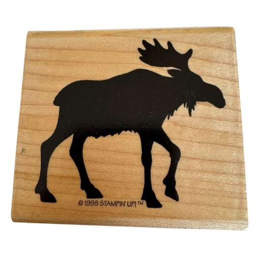 Stampin Up Wood Rubber Stamp Moose Silhouette Nature Alaska Outdoors Animal