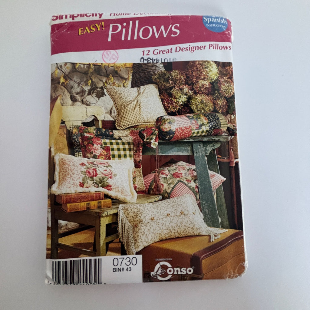Simplicity Sewing Pattern 0730 Designer Pillows Easy Designer Home Decorating UC