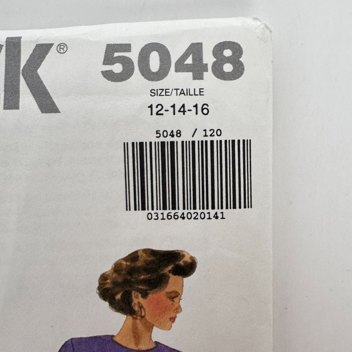 Butterick Sewing Pattern 5048 Dress with Mock Wrap Skirt Work Size 12-16 Easy UC