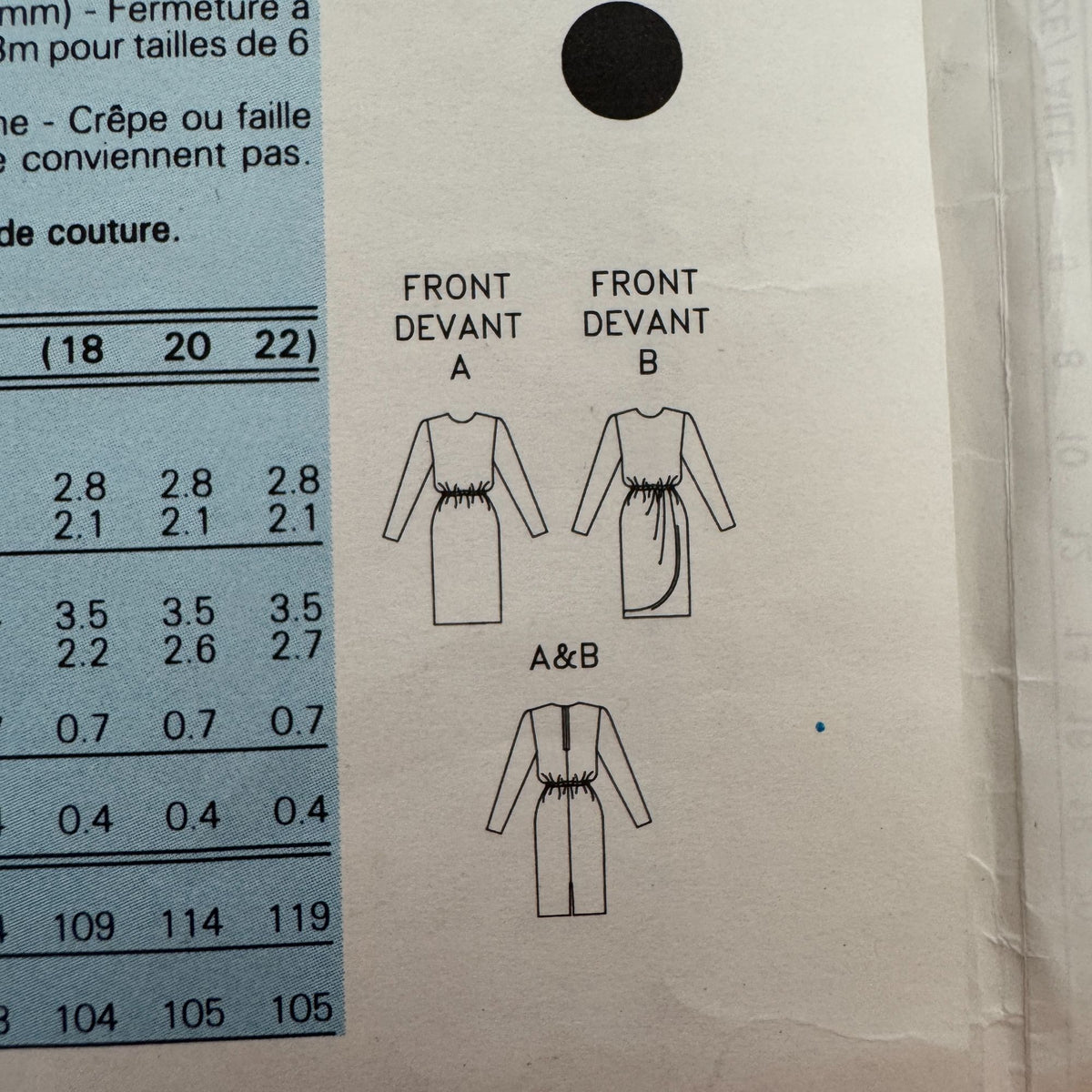 Butterick Sewing Pattern 5048 Dress with Mock Wrap Skirt Work Size 12-16 Easy UC