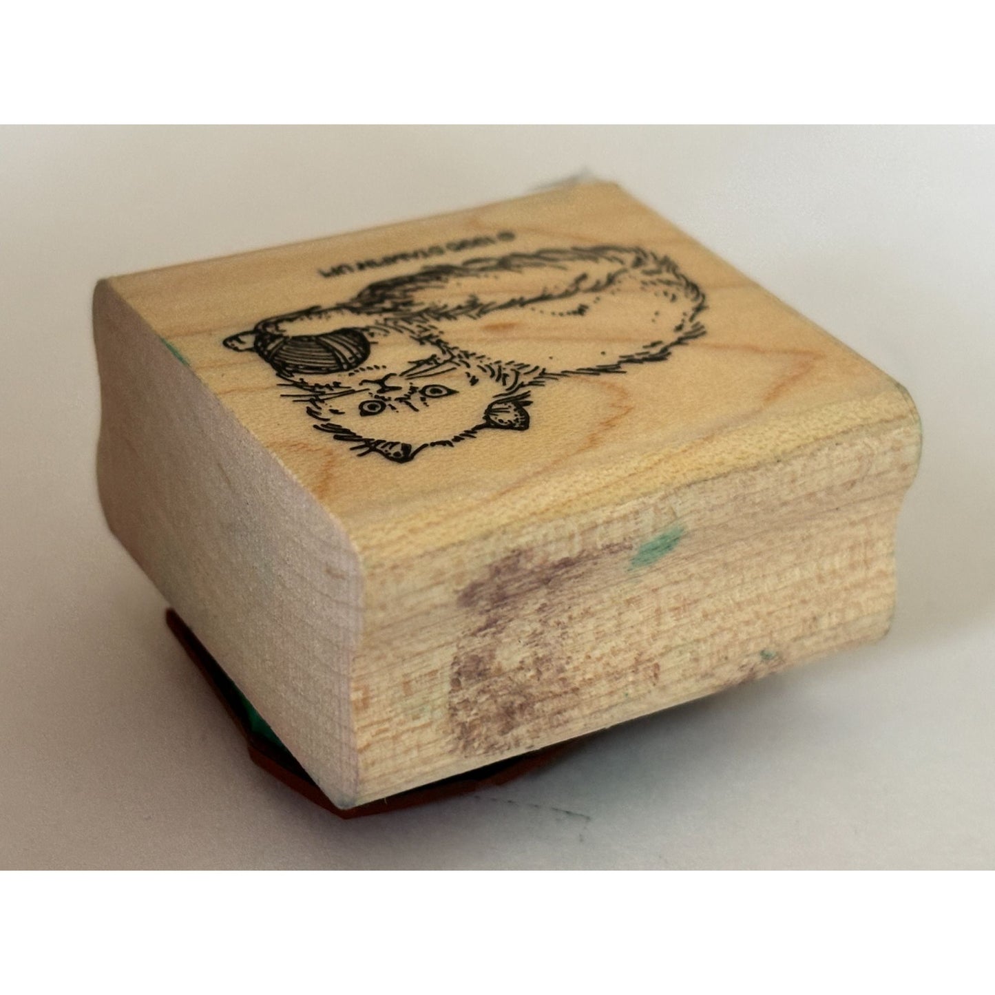 Stampin Up Cat Rubber Stamp Wood Mounted Cat Yarn Ball Cardmaking Scrapbooking Pet Craft Attitude Knitting