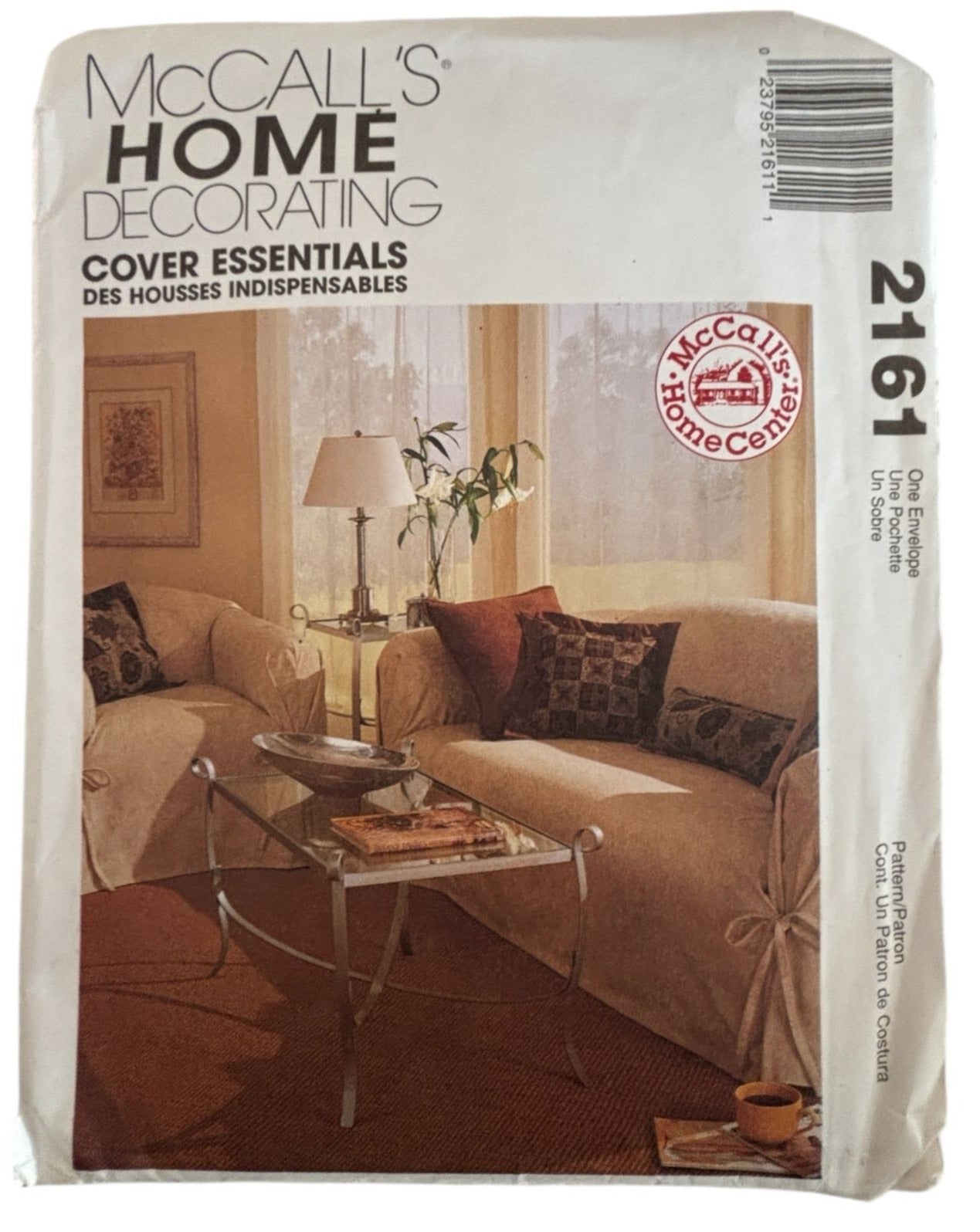 McCalls Sewing Pattern 2161 Home Decorating Sofa Couch Slipcovers Chair Cover UC
