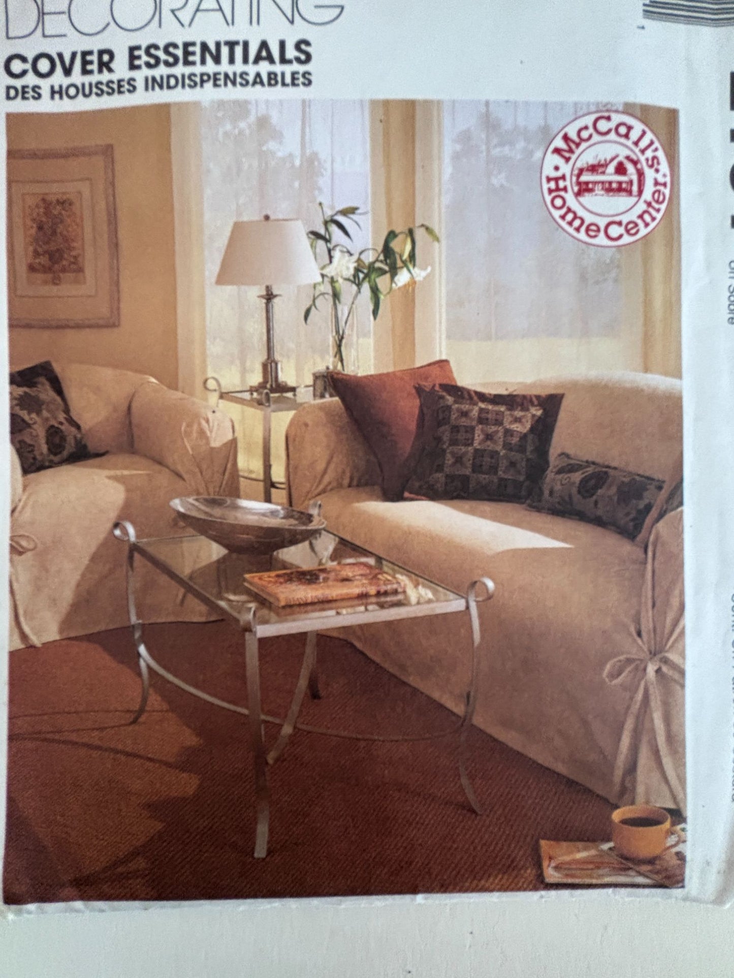 McCalls Sewing Pattern 2161 Home Decorating Sofa Couch Slipcovers Chair Cover UC