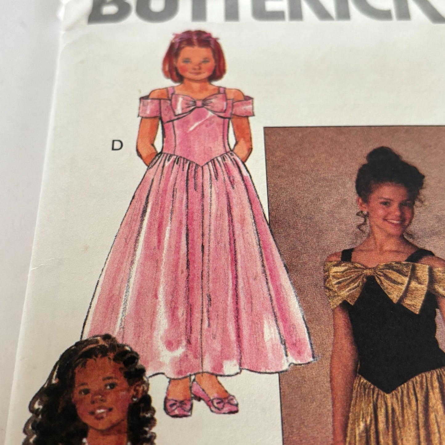 Butterick Girls Dress Sewing Pattern 6424 Formal Party Princess Bow 12 14 Uncut