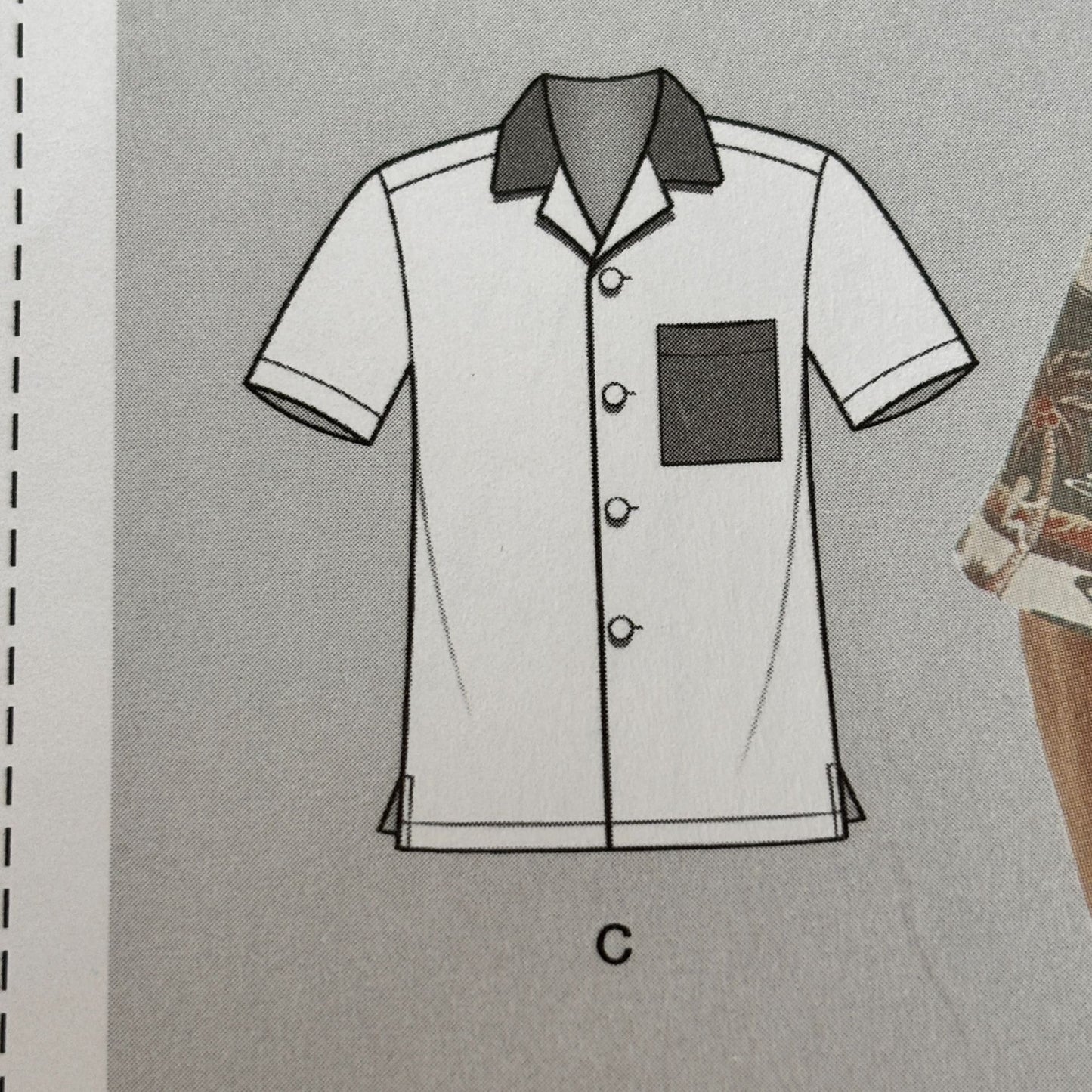 Simplicity CS9157 Mens Shirt Sewing Pattern 44-52 Open Collar Long/Short Sleeves Contrast Variation