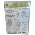 Stampin Up White Christmas Stamp Set Tree on Car Deer Bear Bare Tree Landscape
