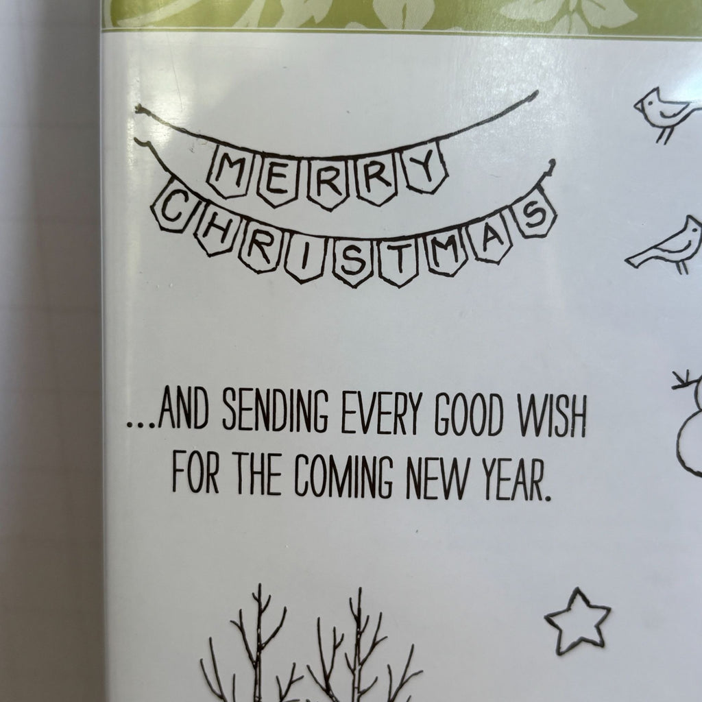 Stampin Up White Christmas Stamp Set Tree on Car Deer Bear Bare Tree Landscape
