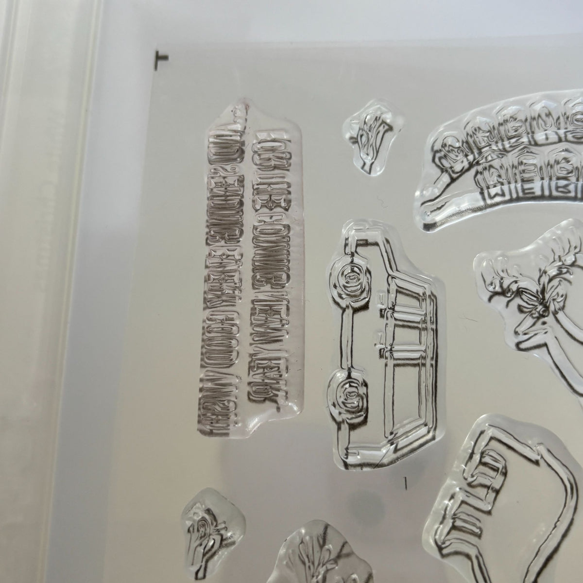 Stampin Up White Christmas Stamp Set Tree on Car Deer Bear Bare Tree Landscape