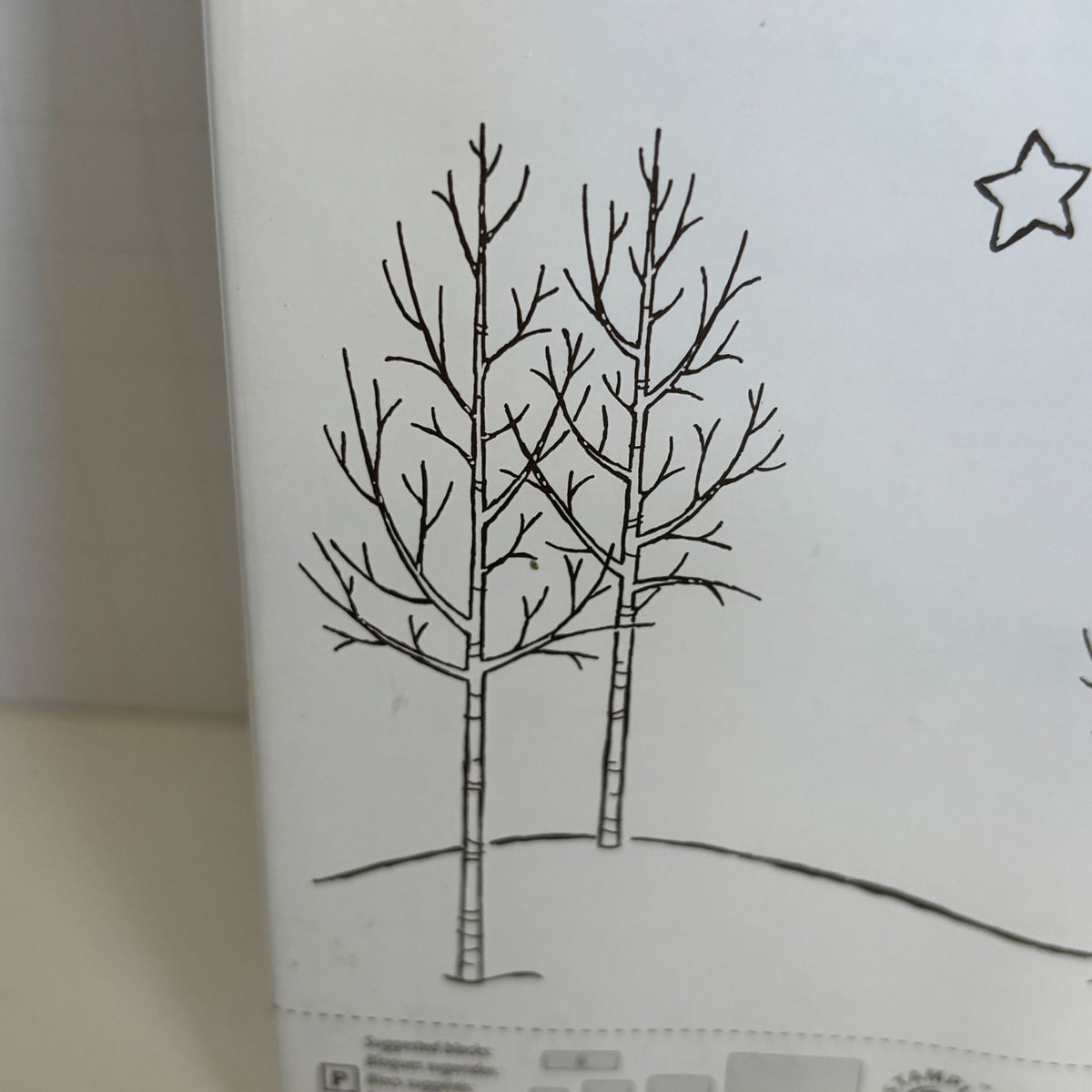 Stampin Up White Christmas Stamp Set Tree on Car Deer Bear Bare Tree Landscape