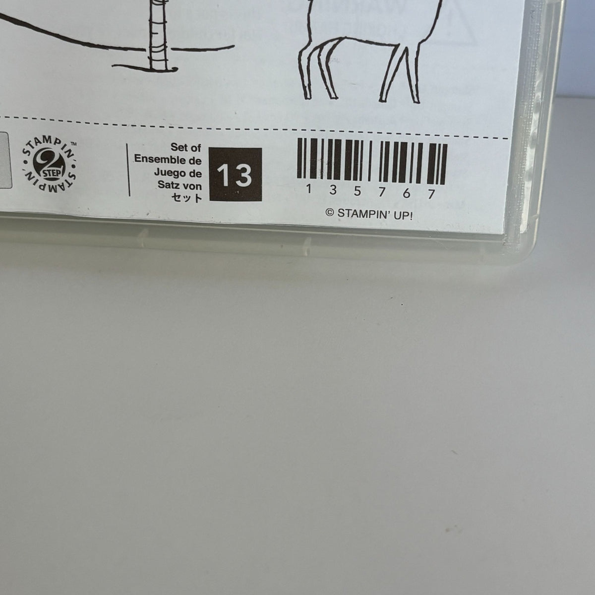 Stampin Up White Christmas Stamp Set Tree on Car Deer Bear Bare Tree Landscape