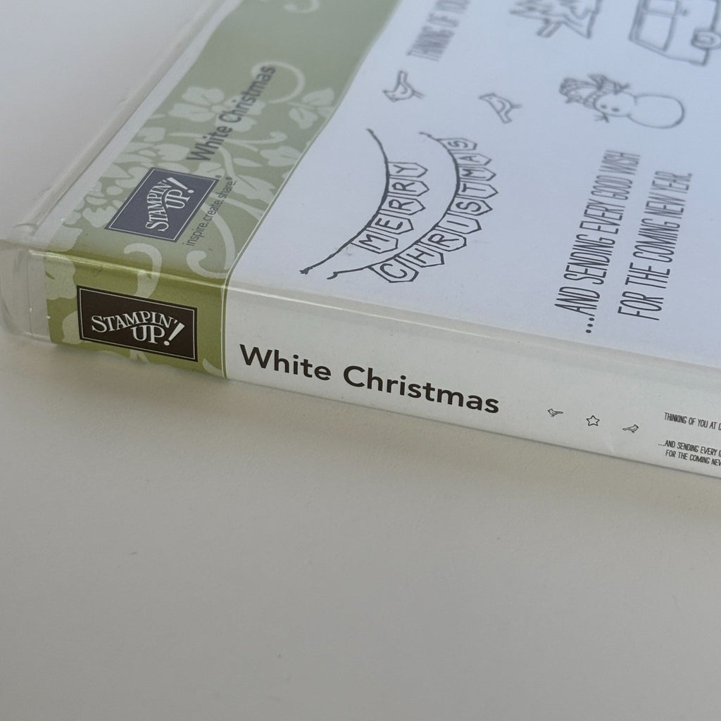 Stampin Up White Christmas Stamp Set Tree on Car Deer Bear Bare Tree Landscape