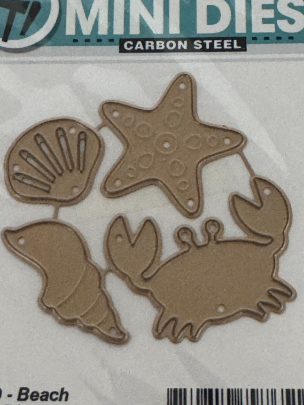 Art Impressions Mini Dies Beach Set Crab Starfish Conch Shell Carbon Steel 5329