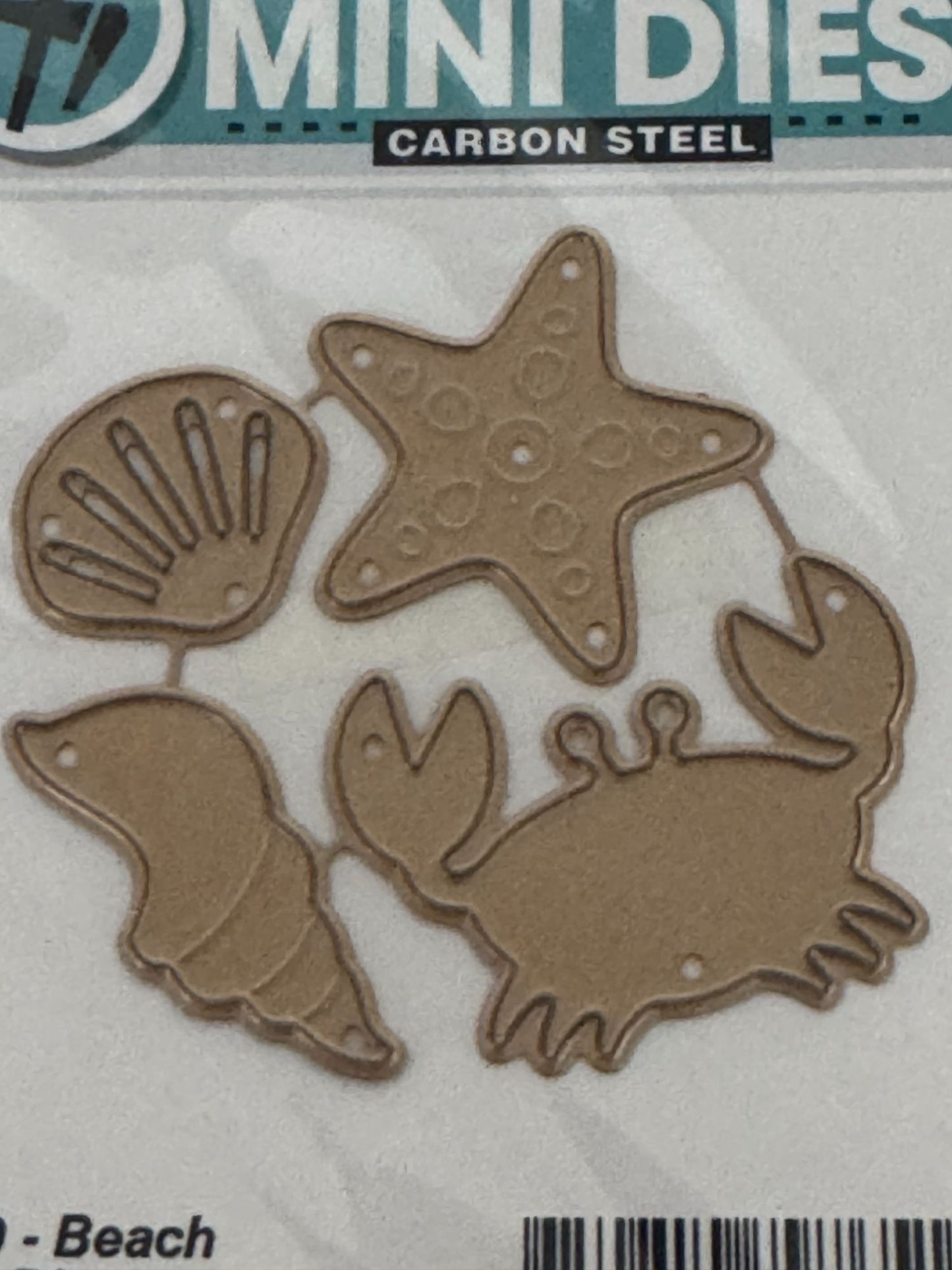 Art Impressions Mini Dies Beach Set Crab Starfish Conch Shell Carbon Steel 5329