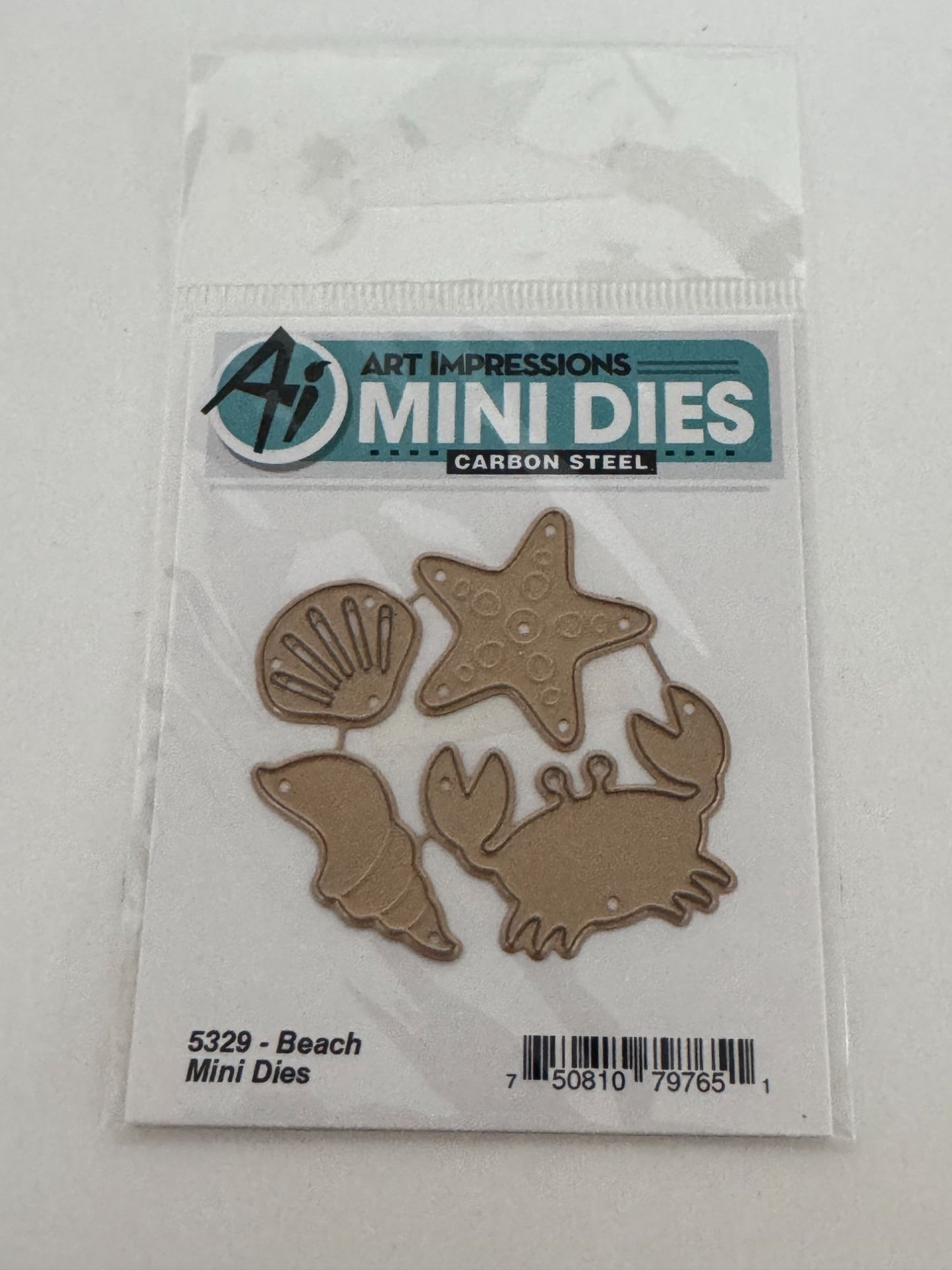 Art Impressions Mini Dies Beach Set Crab Starfish Conch Shell Carbon Steel 5329