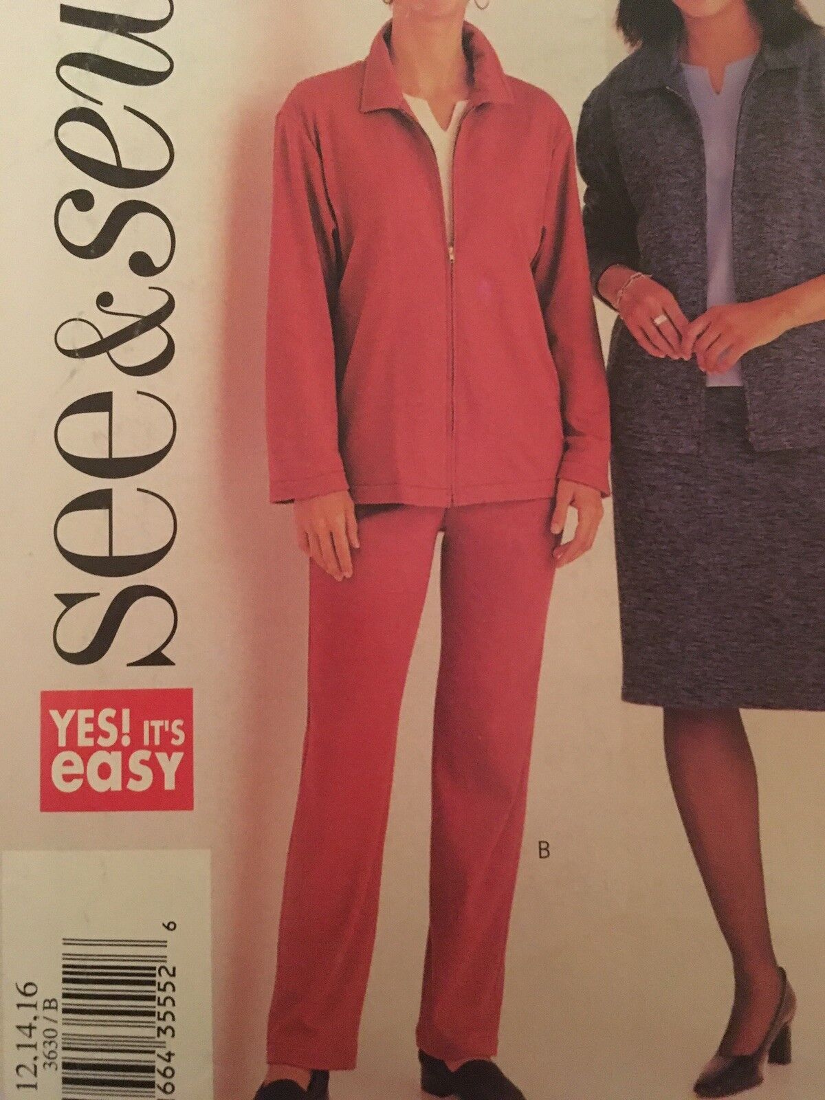 Butterick Sewing Pattern 3630 Jacket Skirt Pants Y2K 2002 Work 12 14 16 Uncut