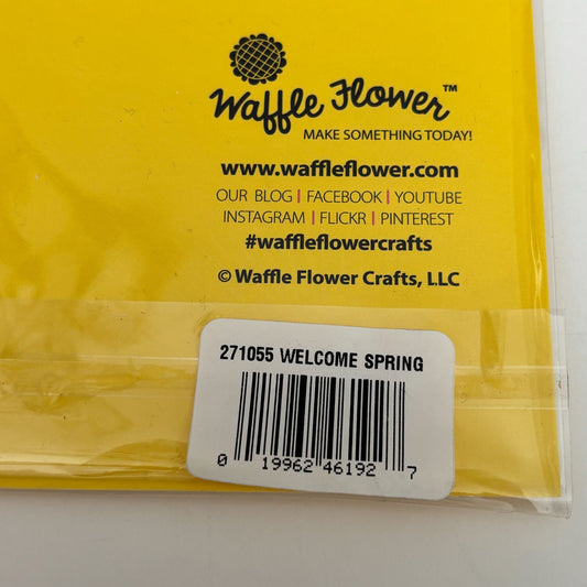Waffle Flower Clear Stamps Die Set Welcome Spring Animal Chick Lamb Cat Easter