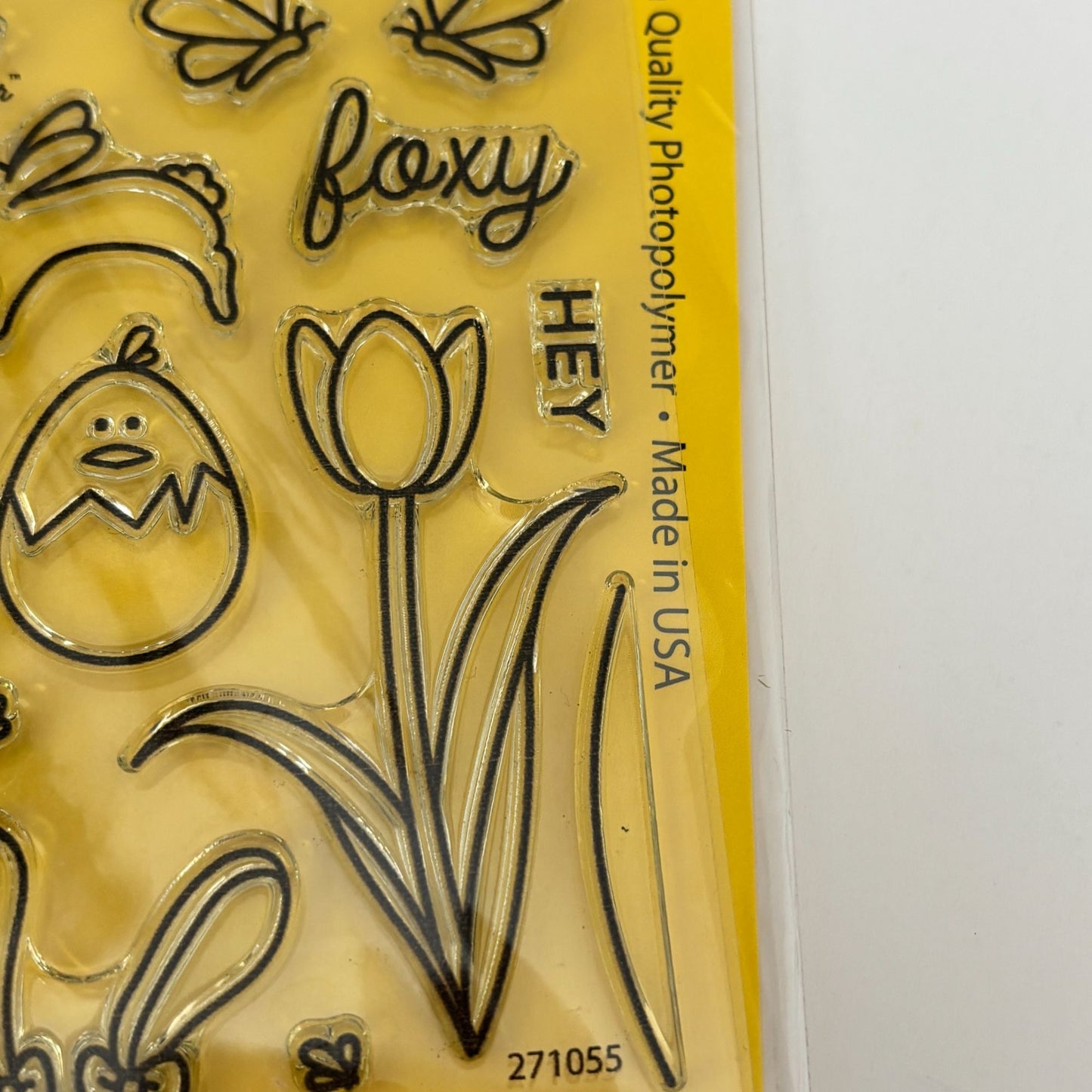 Waffle Flower Clear Stamps Die Set Welcome Spring Animal Chick Lamb Cat Easter