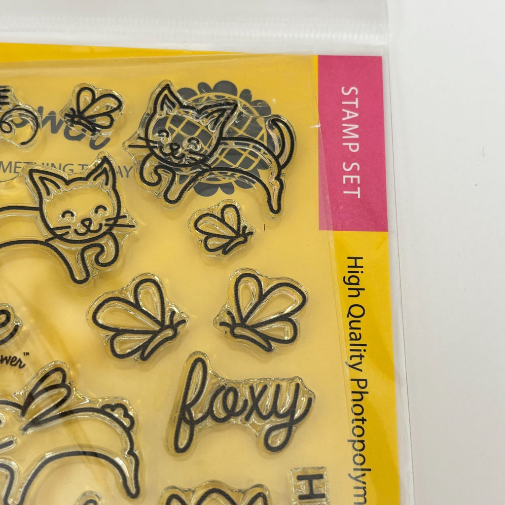 Waffle Flower Clear Stamps Die Set Welcome Spring Animal Chick Lamb Cat Easter