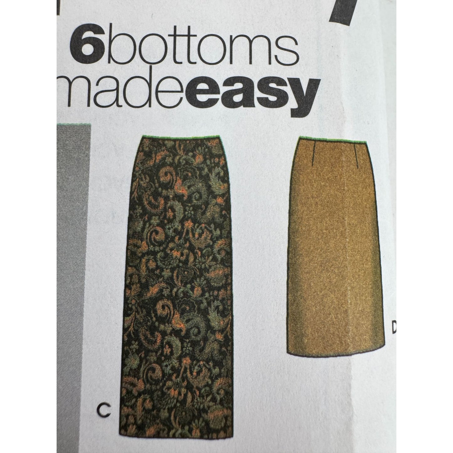Simplicity Sewing Pattern 5259 Slim Pants Skirts Work Career Easy UC 8 10 12 14