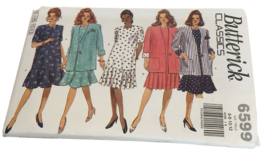 Butterick Sewing Pattern 6599 Maternity Work Dress Jacket Easy 6 8 10 12 Uncut