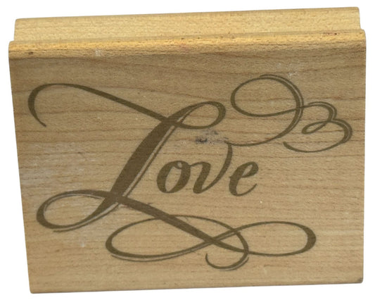 Rubber Stampede Rubber Stamp Love Script Valentines Day Card Making Wedding Wood