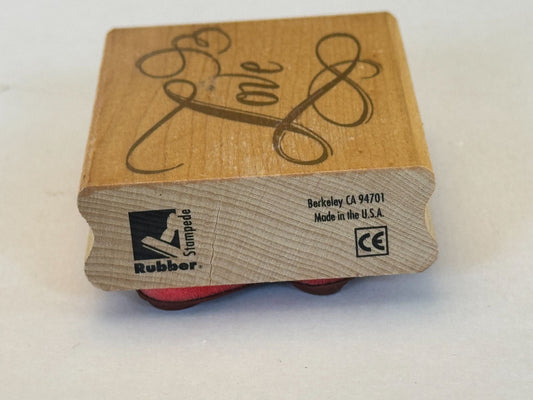Rubber Stampede Rubber Stamp Love Script Valentines Day Card Making Wedding Wood