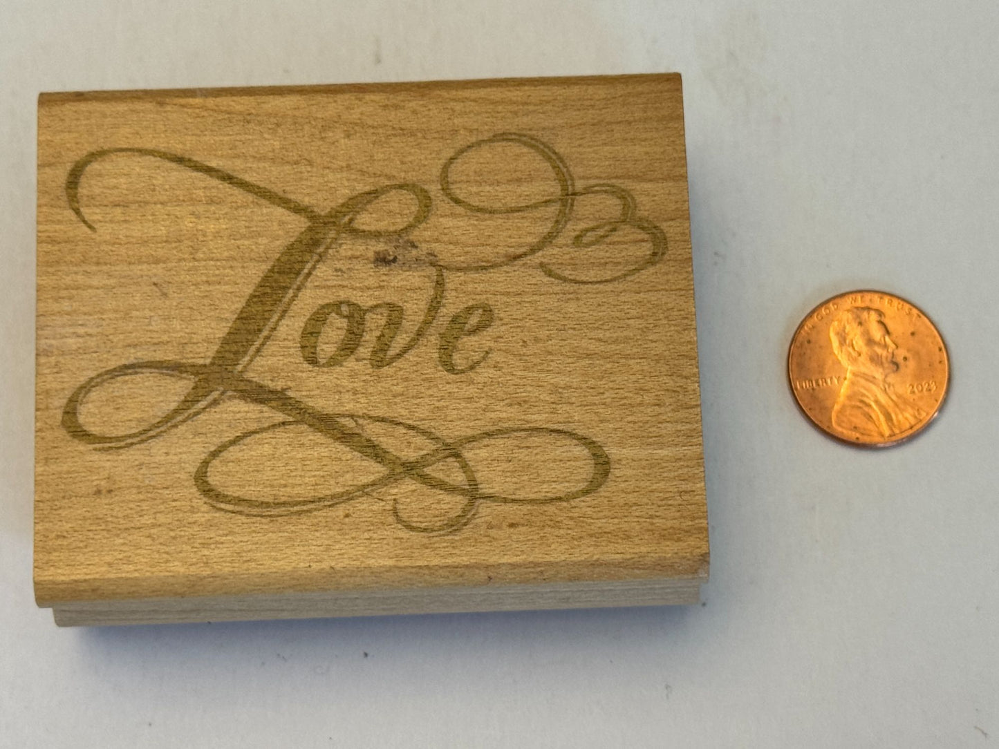 Rubber Stampede Rubber Stamp Love Script Valentines Day Card Making Wedding Wood