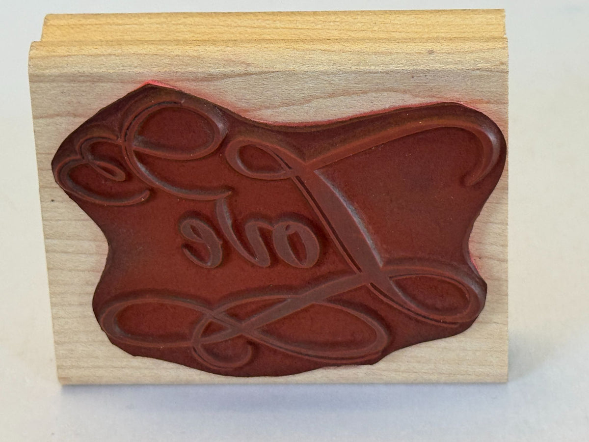 Rubber Stampede Rubber Stamp Love Script Valentines Day Card Making Wedding Wood