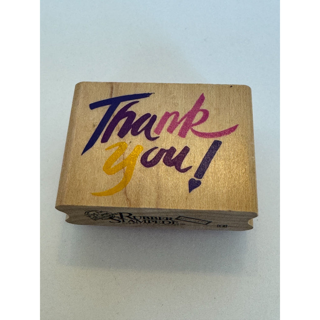 Rubber Stampede Wooden Rubber Stamp Thank You Card Making Words Sentiment Craft