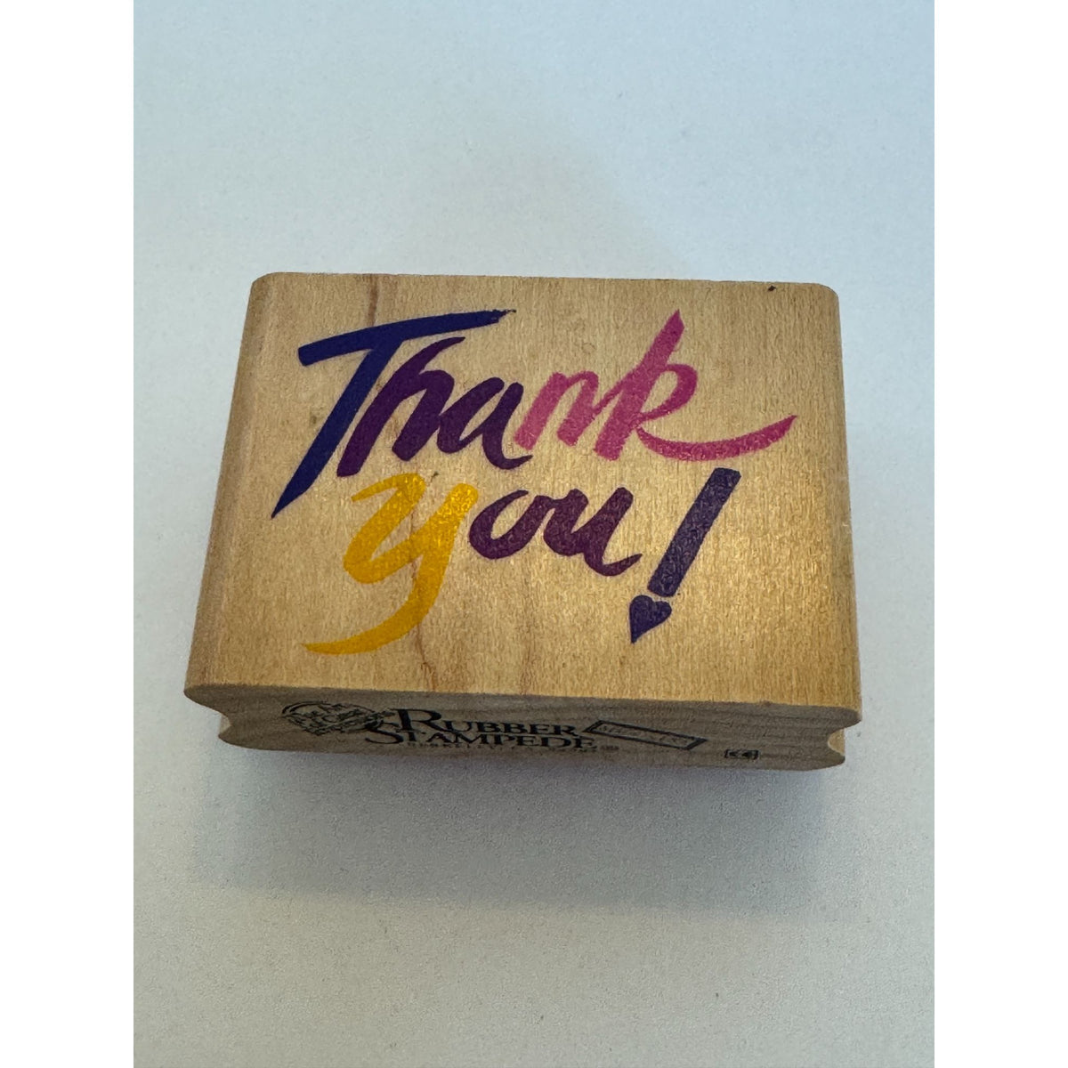 Rubber Stampede Wooden Rubber Stamp Thank You Card Making Words Sentiment Craft