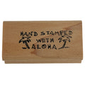 Hand Stamped With Aloha Rubber Stamp Palm Tree Hawaiian Sentiment Stamper Stamping Hobby Cardmaking Craft