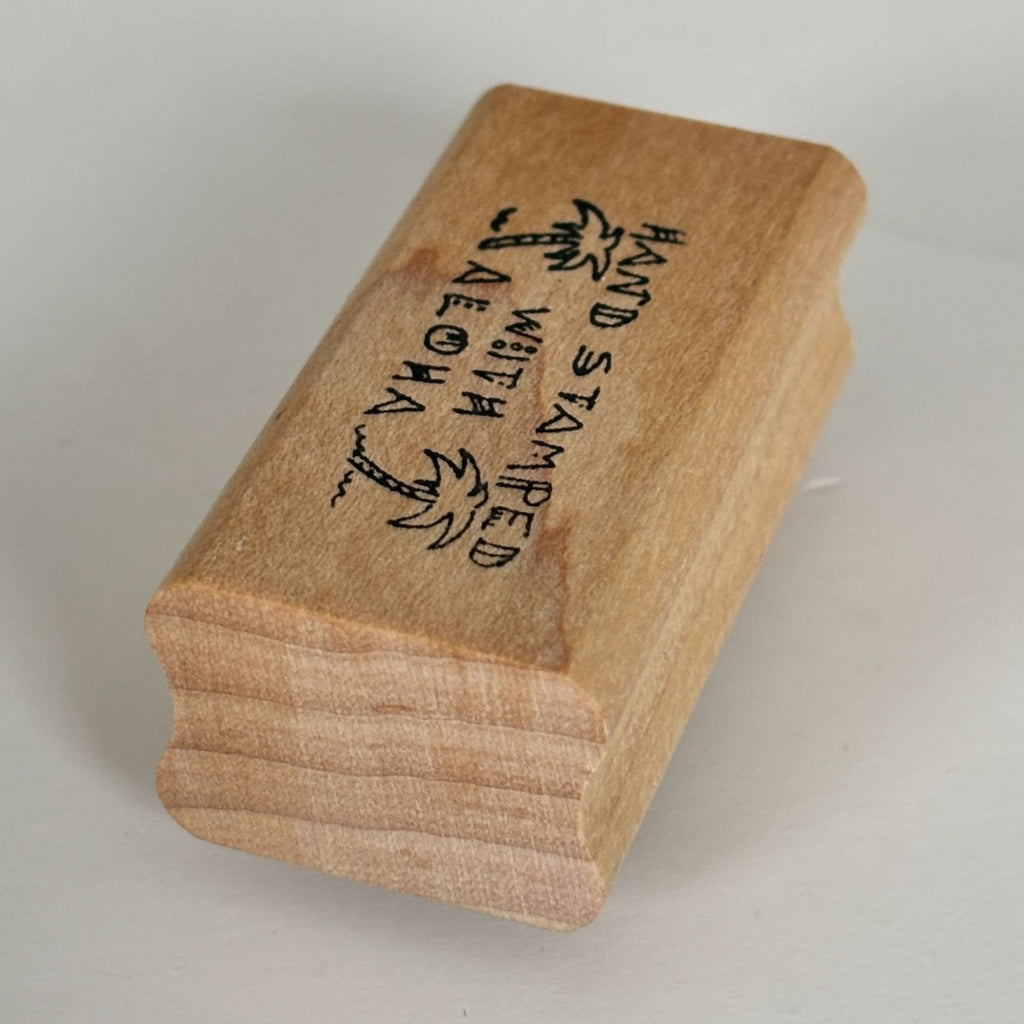 Hand Stamped With Aloha Rubber Stamp Palm Tree Hawaiian Sentiment Stamper Stamping Hobby Cardmaking Craft