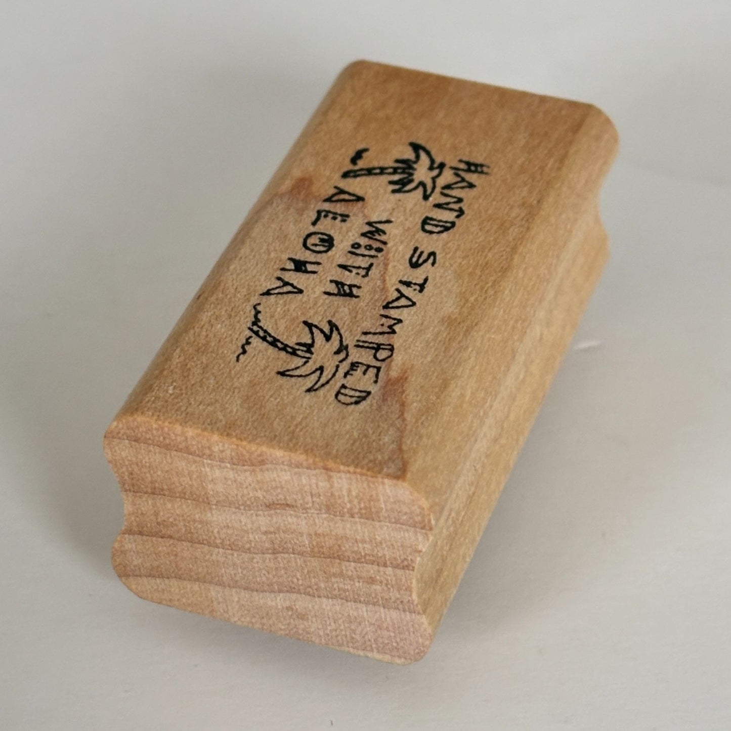 Hand Stamped With Aloha Rubber Stamp Palm Tree Hawaiian Sentiment Stamper Stamping Hobby Cardmaking Craft