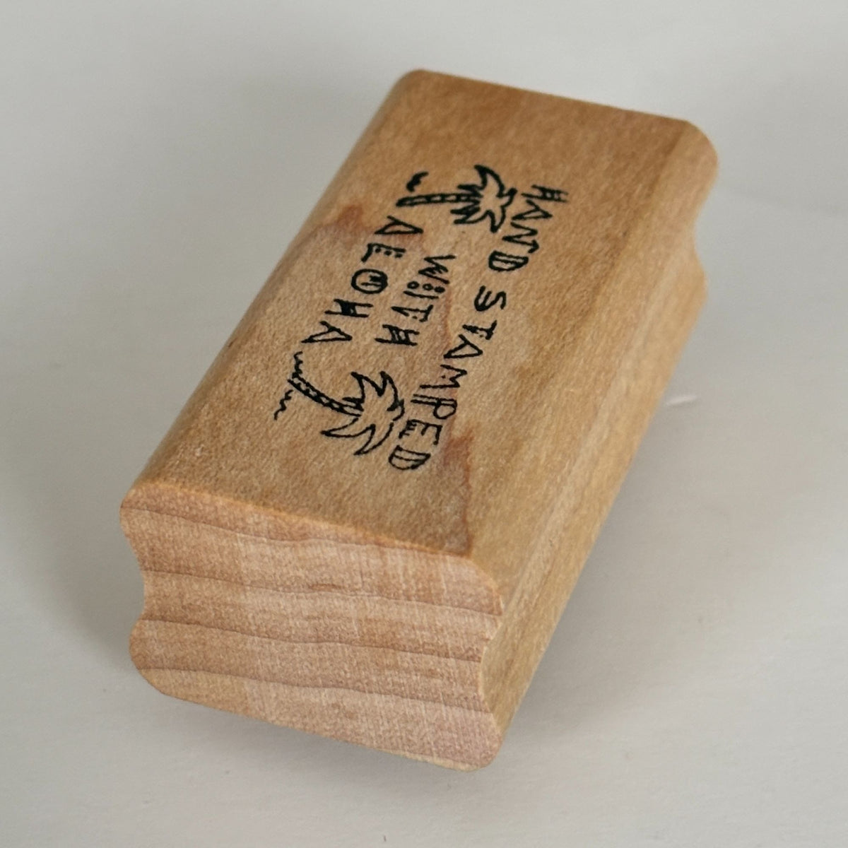 Hand Stamped With Aloha Rubber Stamp Palm Tree Hawaiian Sentiment Stamper Stamping Hobby Cardmaking Craft
