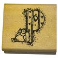 Hooks Lines & Inkers Rubber Stamp Alphabet Letter P Heart Angel Doll Card Making