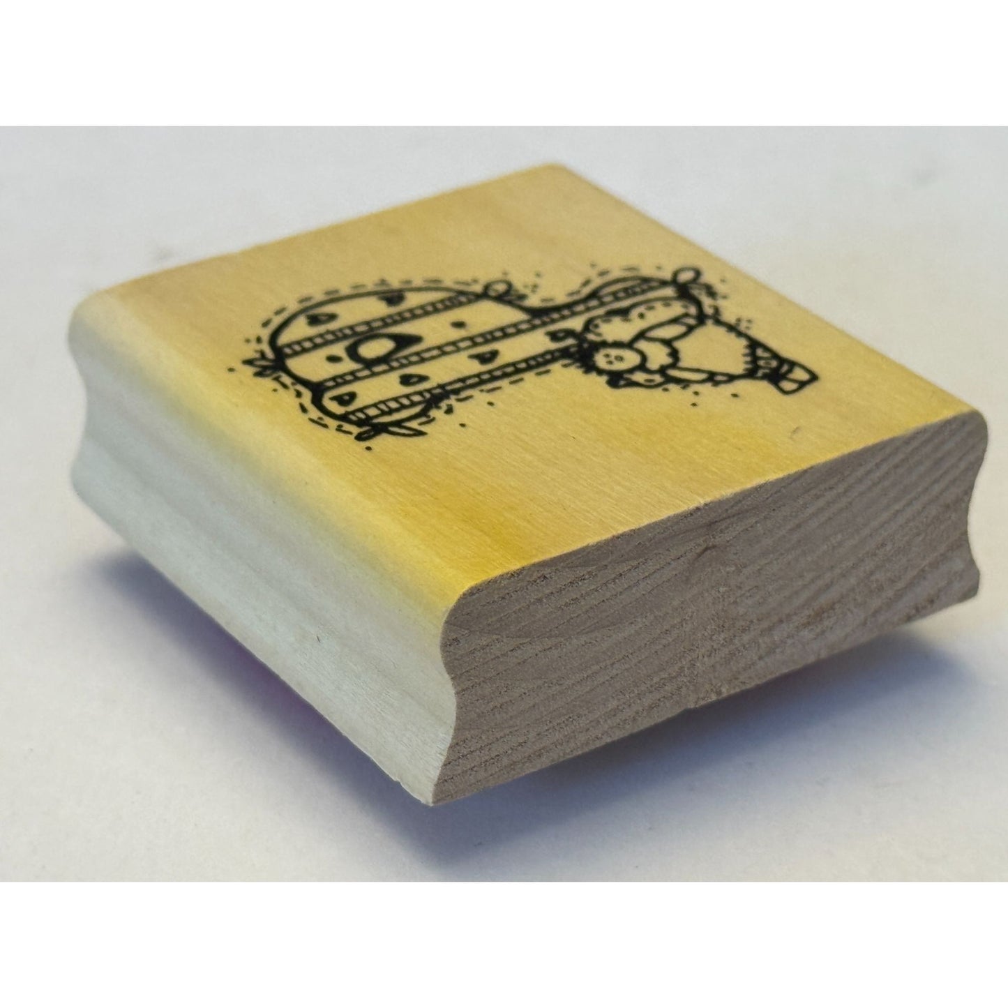 Hooks Lines & Inkers Rubber Stamp Alphabet Letter P Heart Angel Doll Card Making