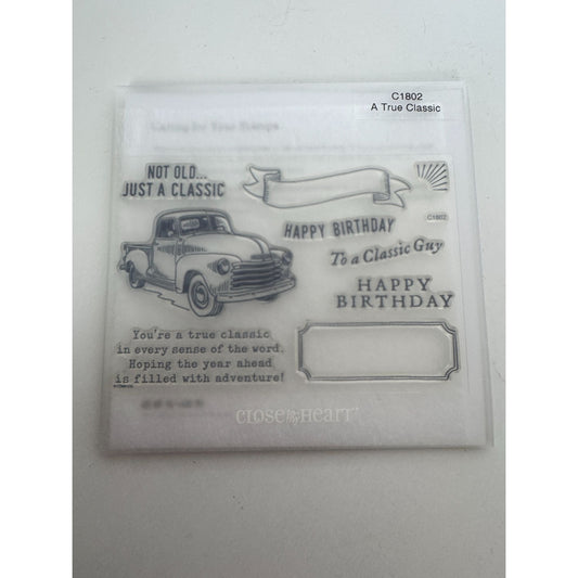 CTMH My Acrylix Acrylic Stamp Set A True Classic Car Birthday Card Making Dad