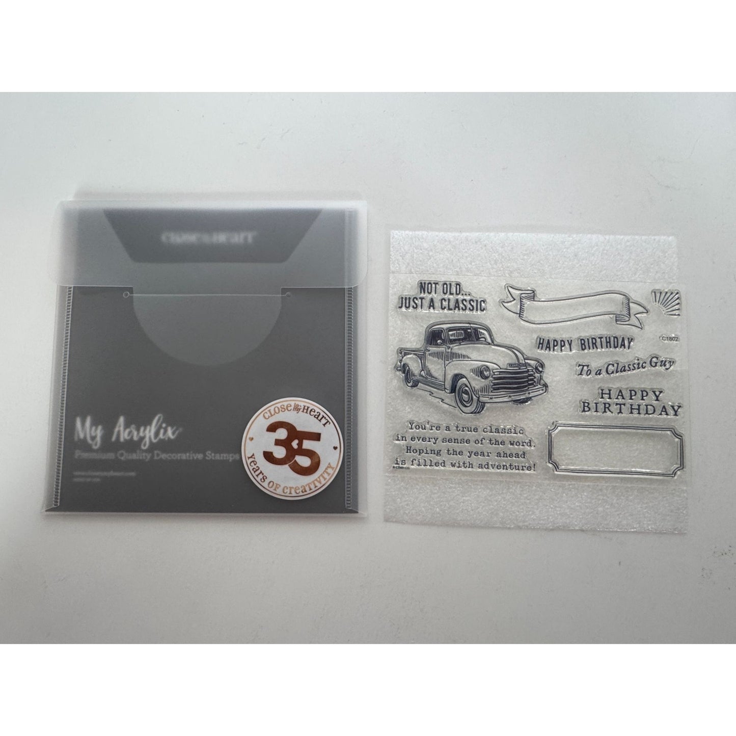 CTMH My Acrylix Acrylic Stamp Set A True Classic Car Birthday Card Making Dad