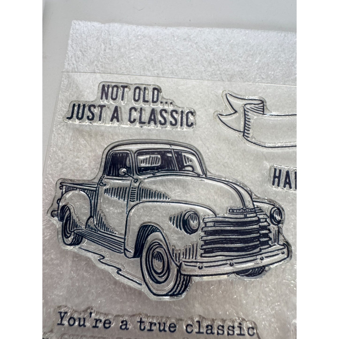 CTMH My Acrylix Acrylic Stamp Set A True Classic Car Birthday Card Making Dad