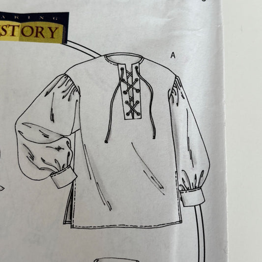 Butterick Sewing Pattern B4486 Renaissance Shirt Pirate Costume Easy S M L Uncut