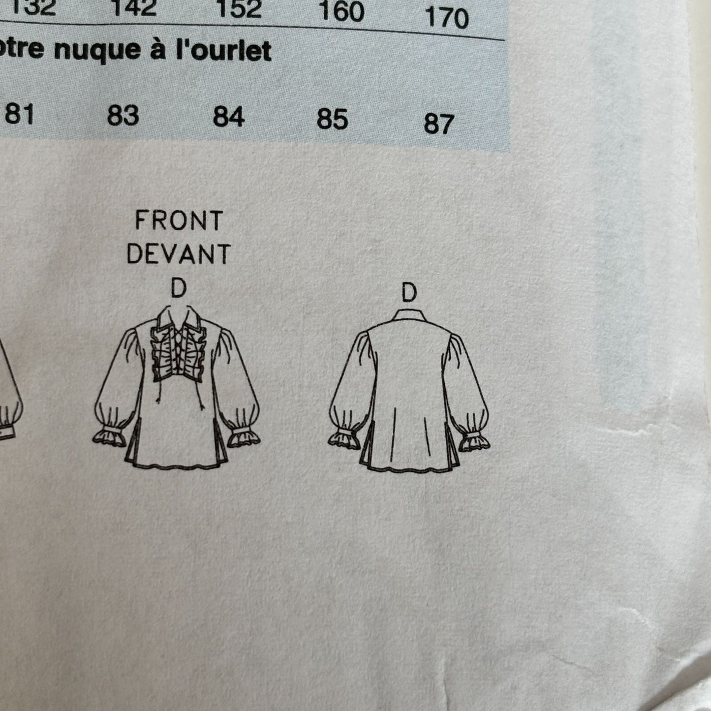 Butterick Sewing Pattern B4486 Renaissance Shirt Pirate Costume Easy S M L Uncut