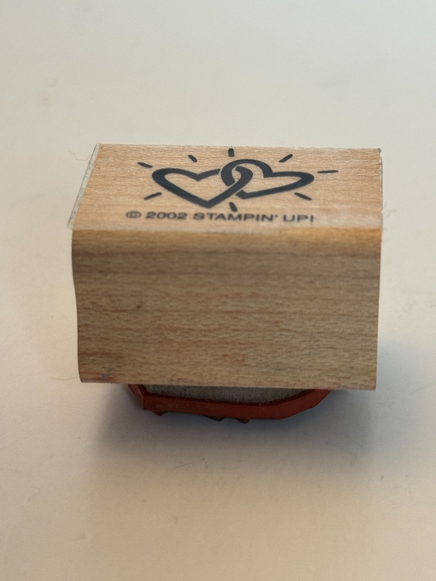 Stampin Up Wood Rubber Stamp Linked Hearts Anniversary Card Making Wedding Love