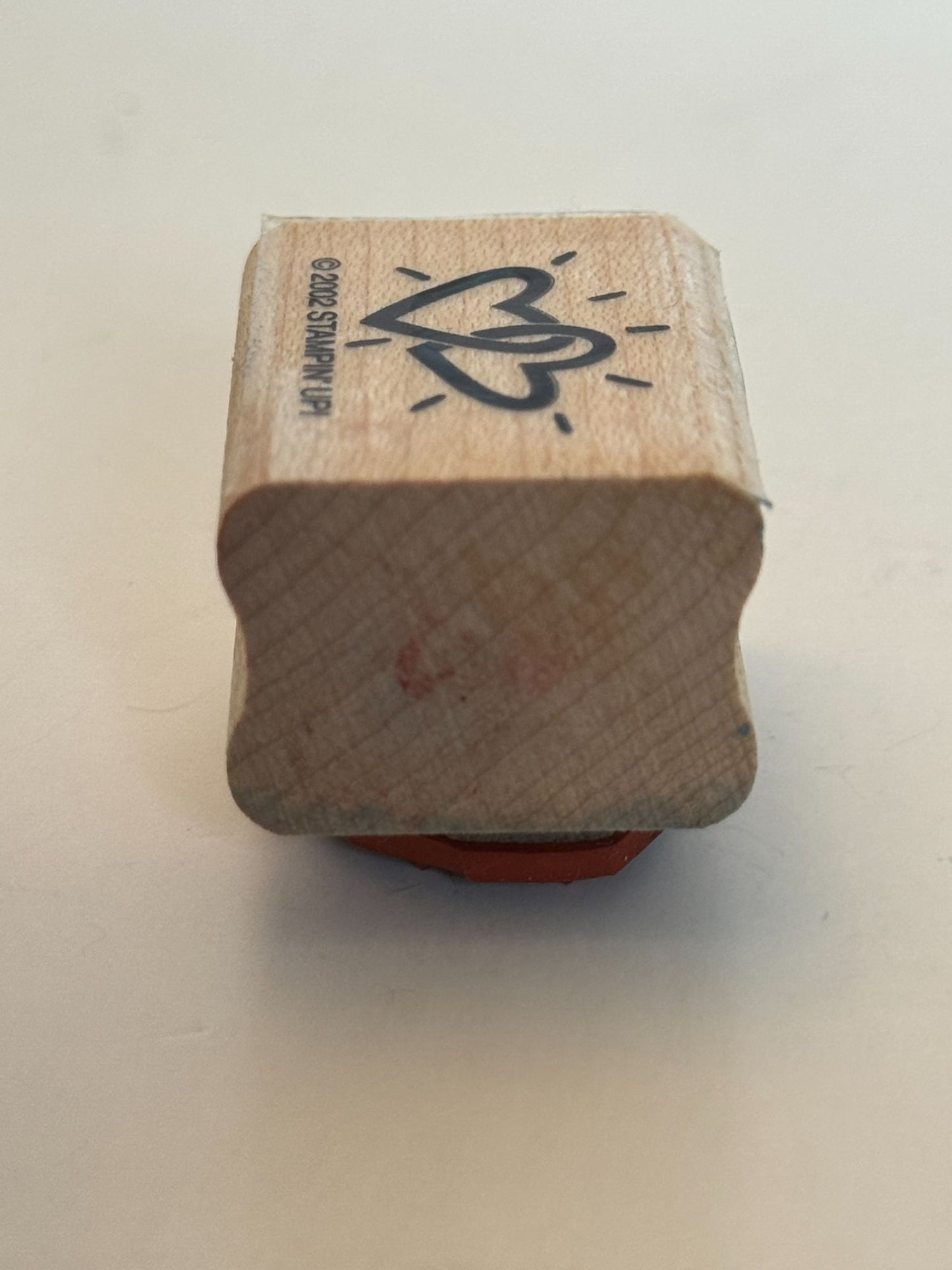 Stampin Up Wood Rubber Stamp Linked Hearts Anniversary Card Making Wedding Love