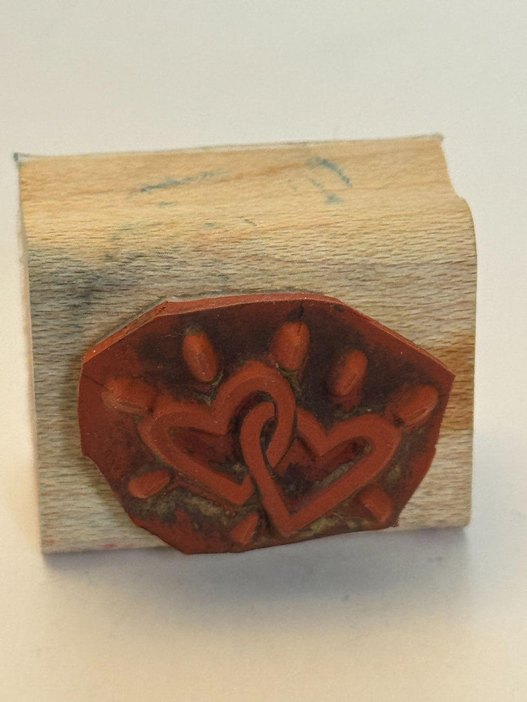 Stampin Up Wood Rubber Stamp Linked Hearts Anniversary Card Making Wedding Love