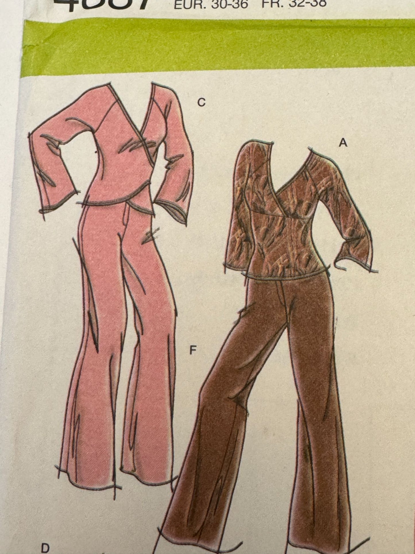 Simplicity Sewing Pattern 4887 Wrap Top Pants Y2K Loungewear Size 4 6 8 10 Uncut
