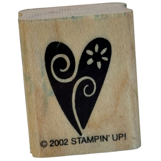 Stampin Up Rubber Stamp Heart and Flower Spiral Card Making Valentines Day Love