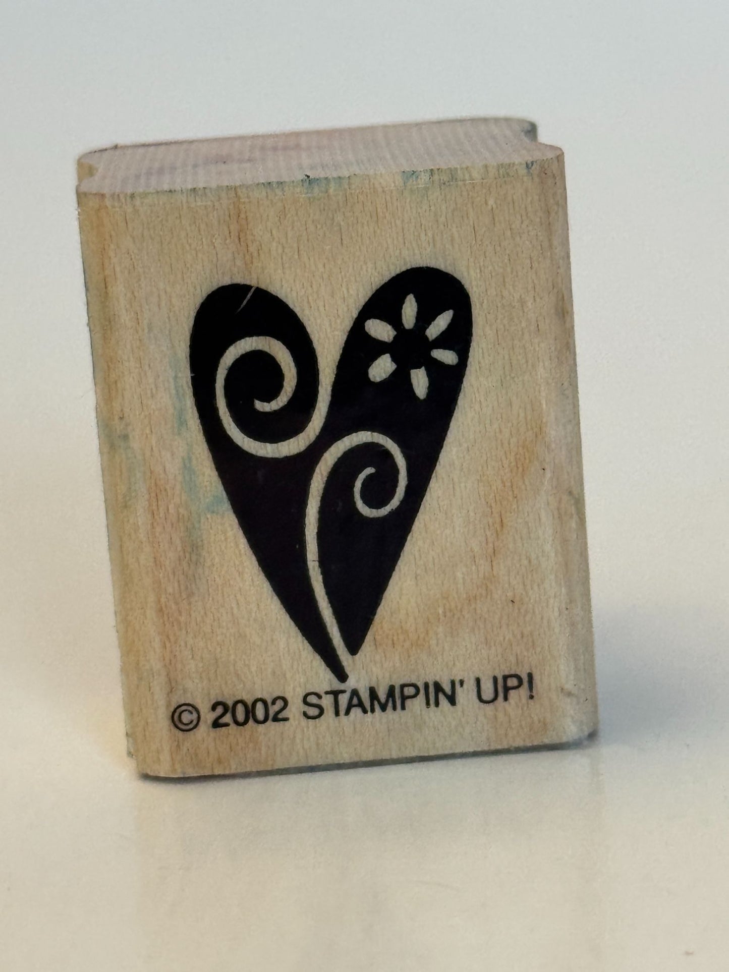 Stampin Up Rubber Stamp Heart and Flower Spiral Card Making Valentines Day Love