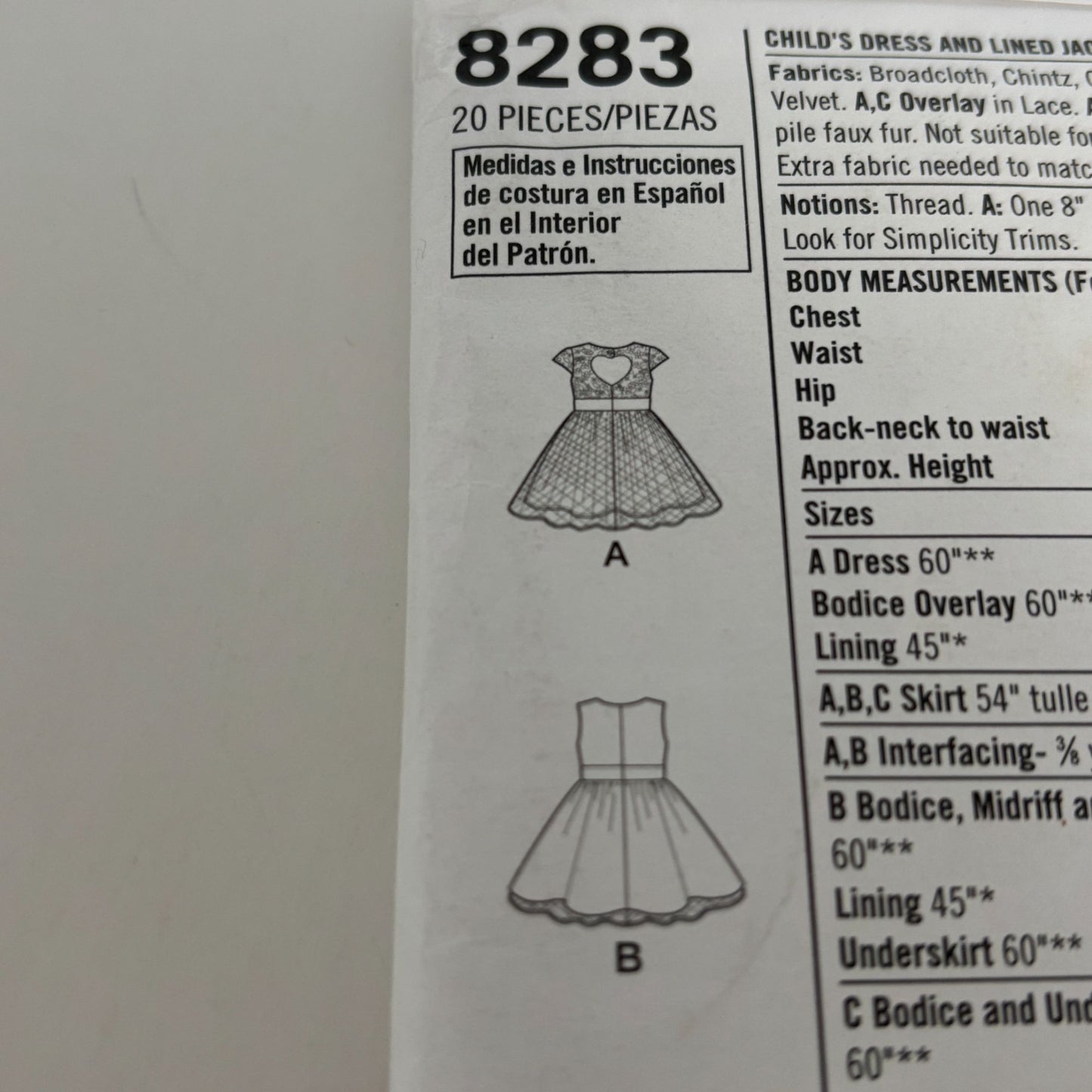 Simplicity Sewing Pattern 8283 American Girl Party Dress Jacket Christmas Sz 3-8
