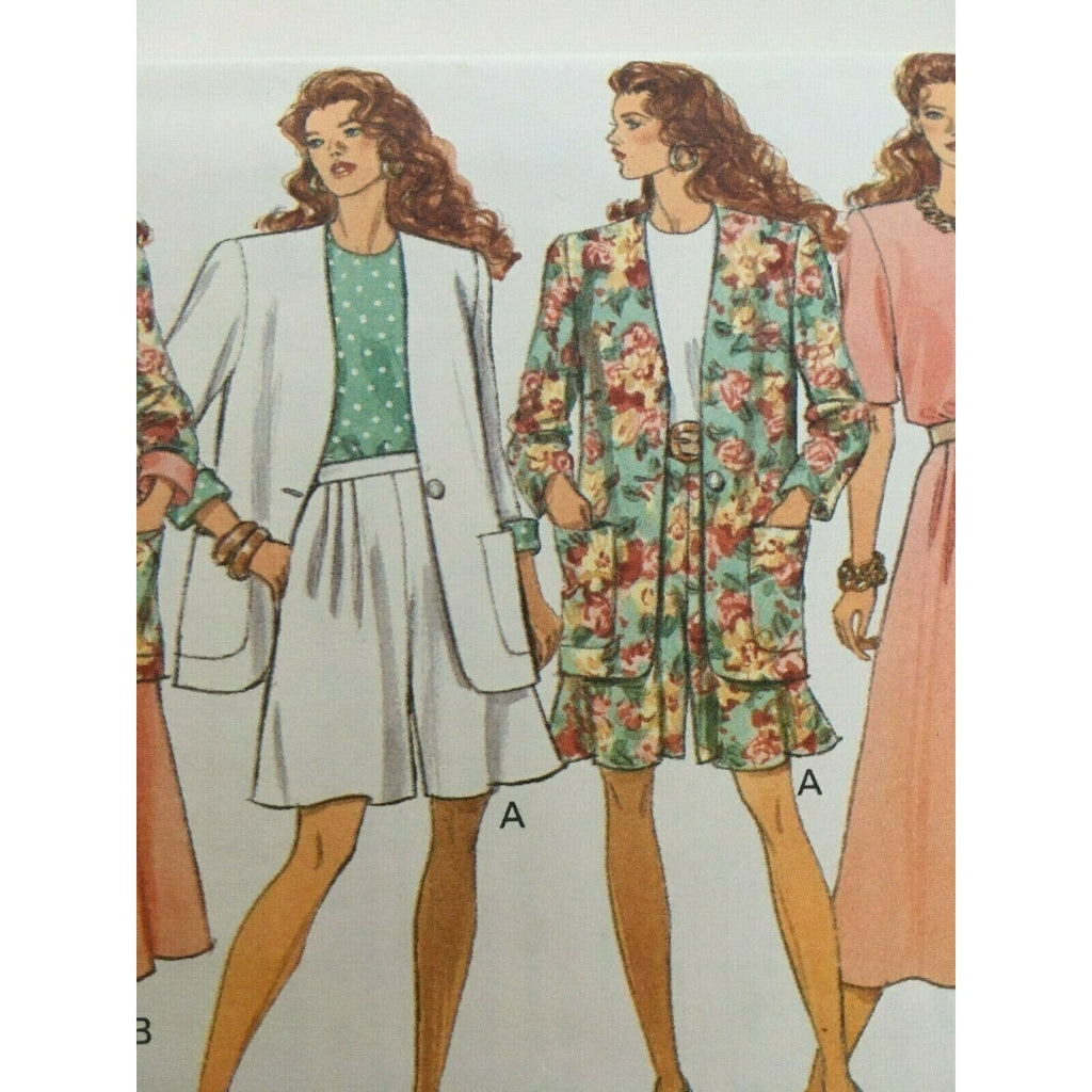 Butterick Sewing Pattern 6003 Jacket Top Split Skirt Easy Summer UC 12 14 16