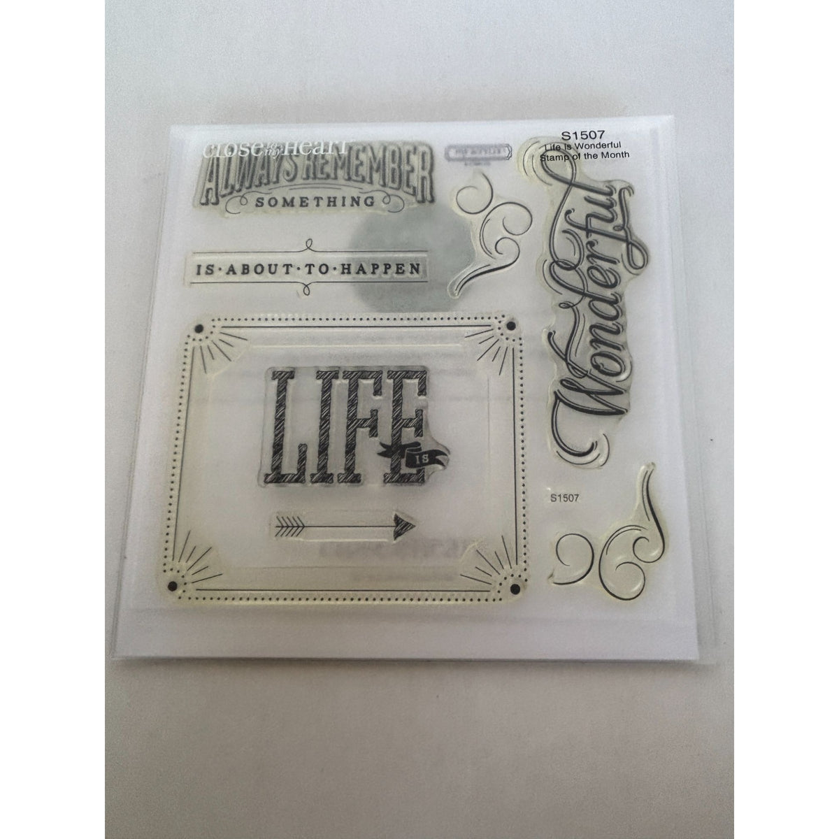 CTMH Acrylic Stamps Set Life is Wonderful Inspirational Card Making Words S1507